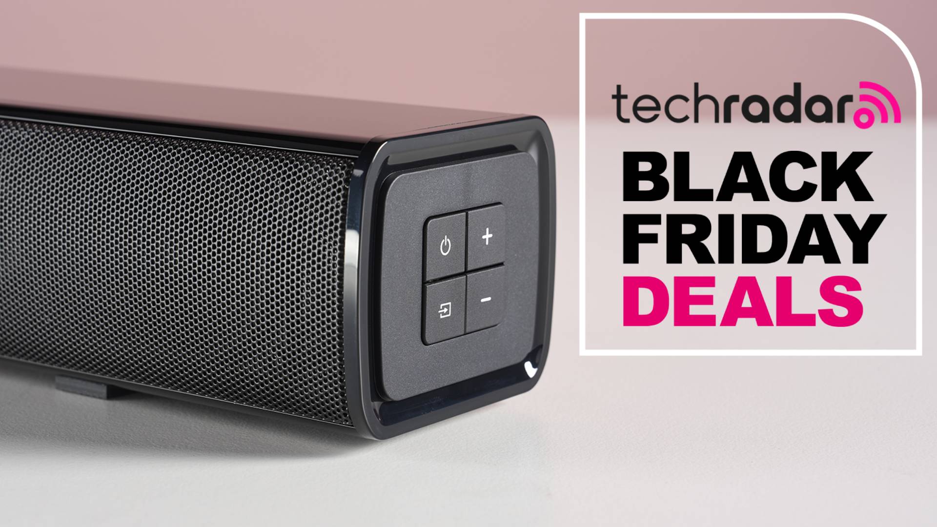 Panasonic SC-HTB100 with words &#039;TechRadar: Black Friday deals&#039; on right side of the image