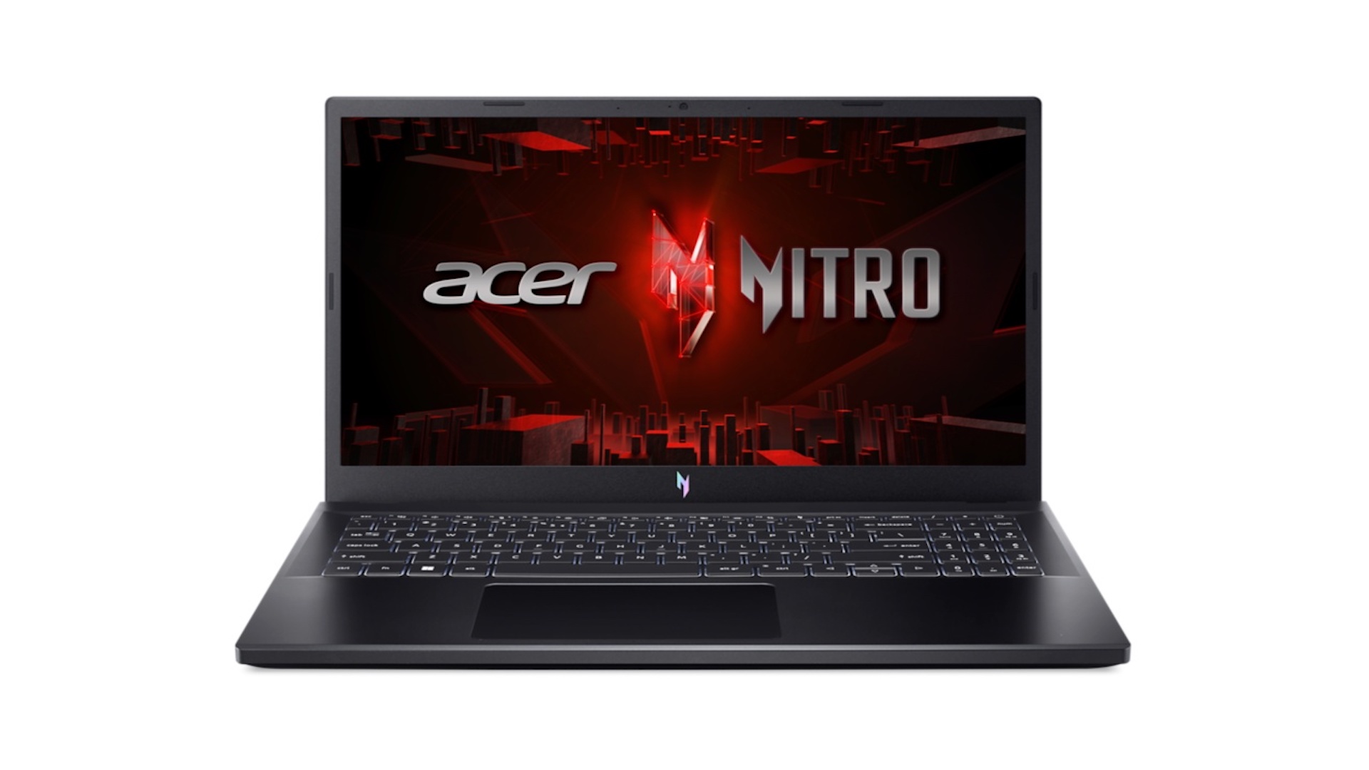 front view of black laptop with Nitro logo on display
