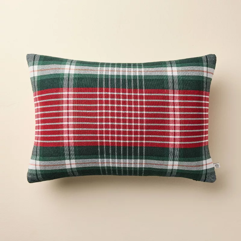 14&quot;x20&quot; Plaid Lumbar Toss Pillows - Hearth &amp;amp; Hand&amp;trade; With Magnolia