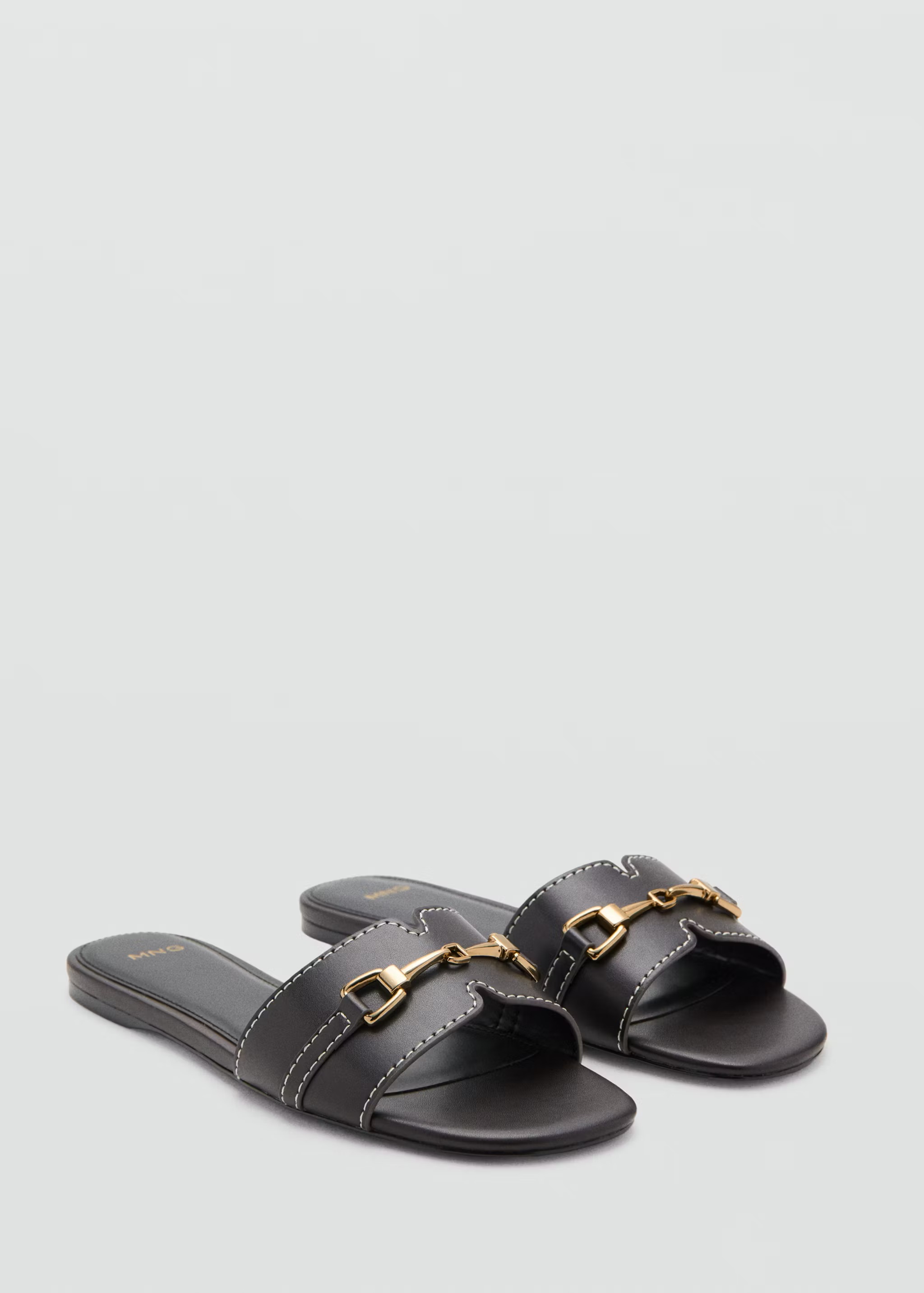 MANGO, Metallic Detail Strap Sandal