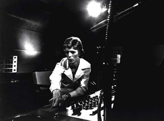 David Bowie works in the studio during the recording of his Diamond Dogs album