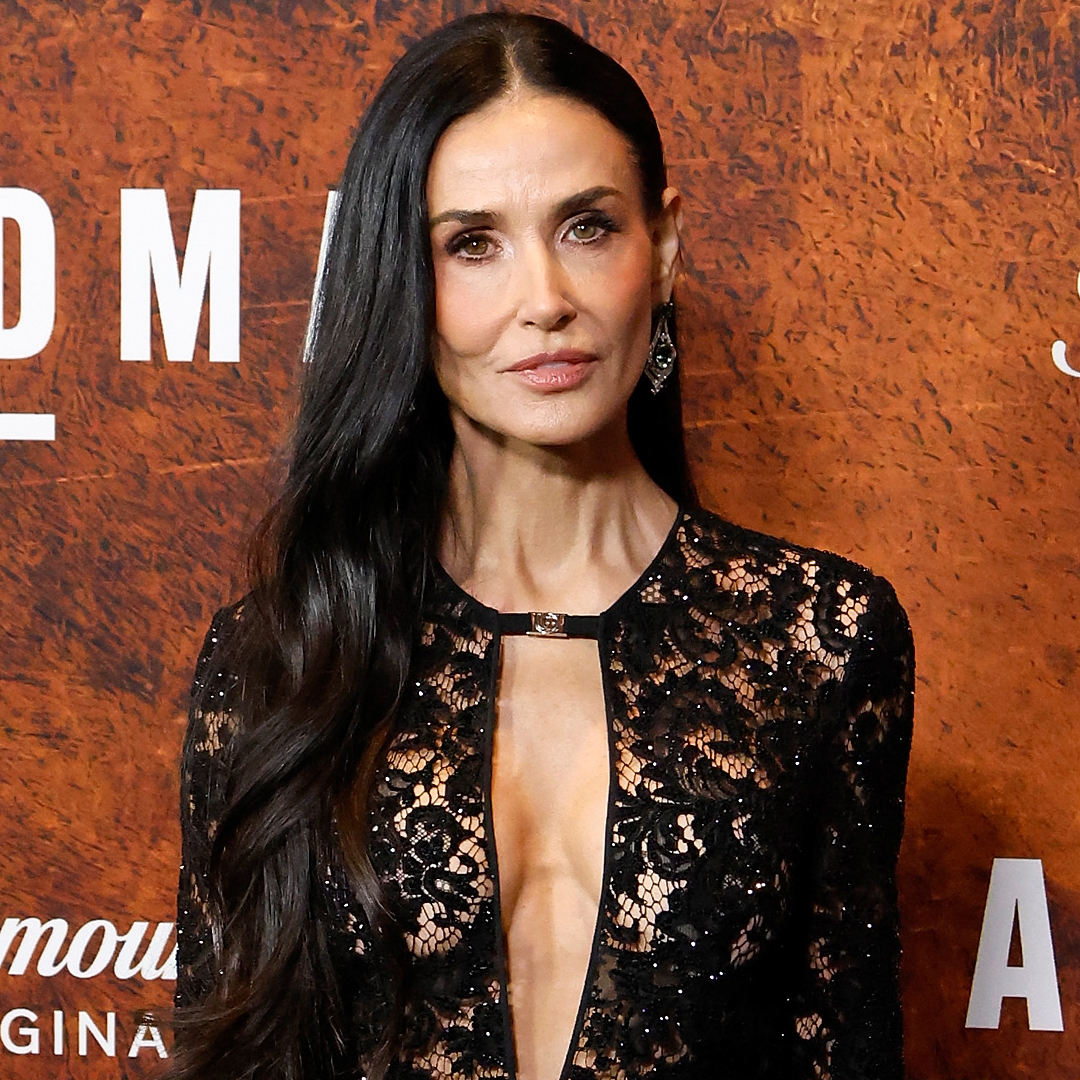 Demi Moore walked the red carpet at the Landman premiere in a sheer lacy naked dress 
