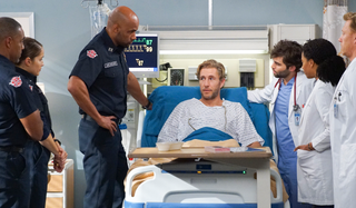 Grey's Anatomy Station 19 crossover Ripley in hospital bed