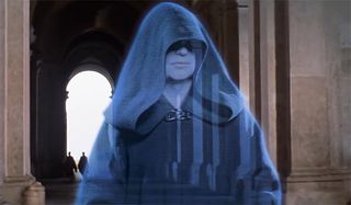 Darth Sidious in hologram form in The Phantom Menace