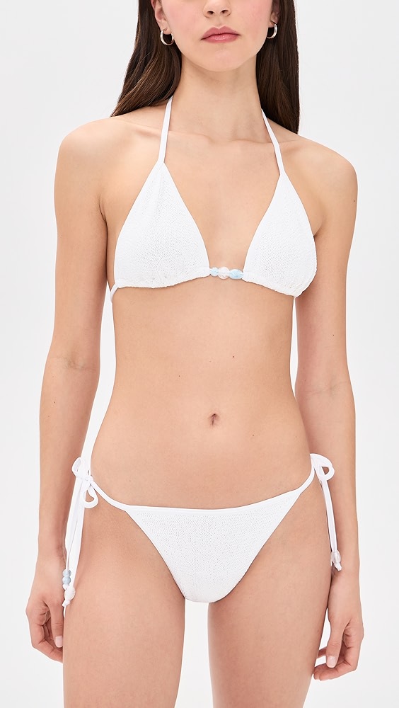 Gina Beaded Bikini Set - White