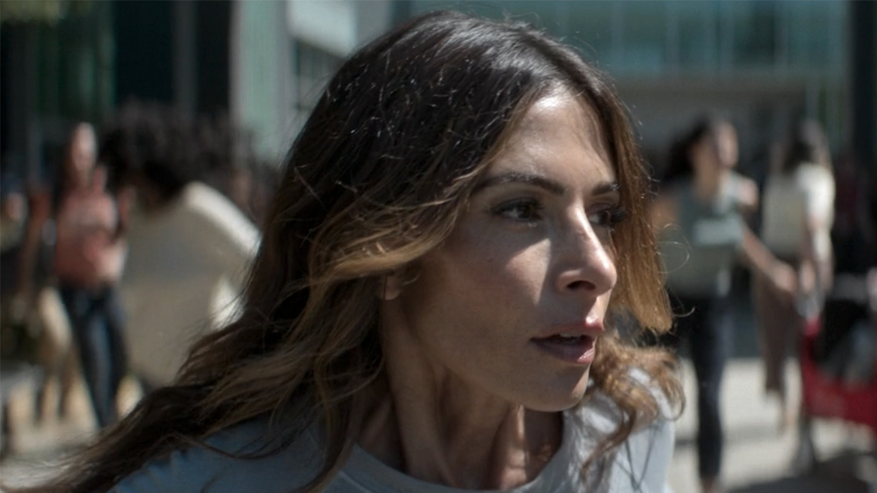 Sarah Shahi looking serious in Paradise