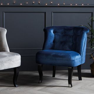 blue and grey armchairs from aldi