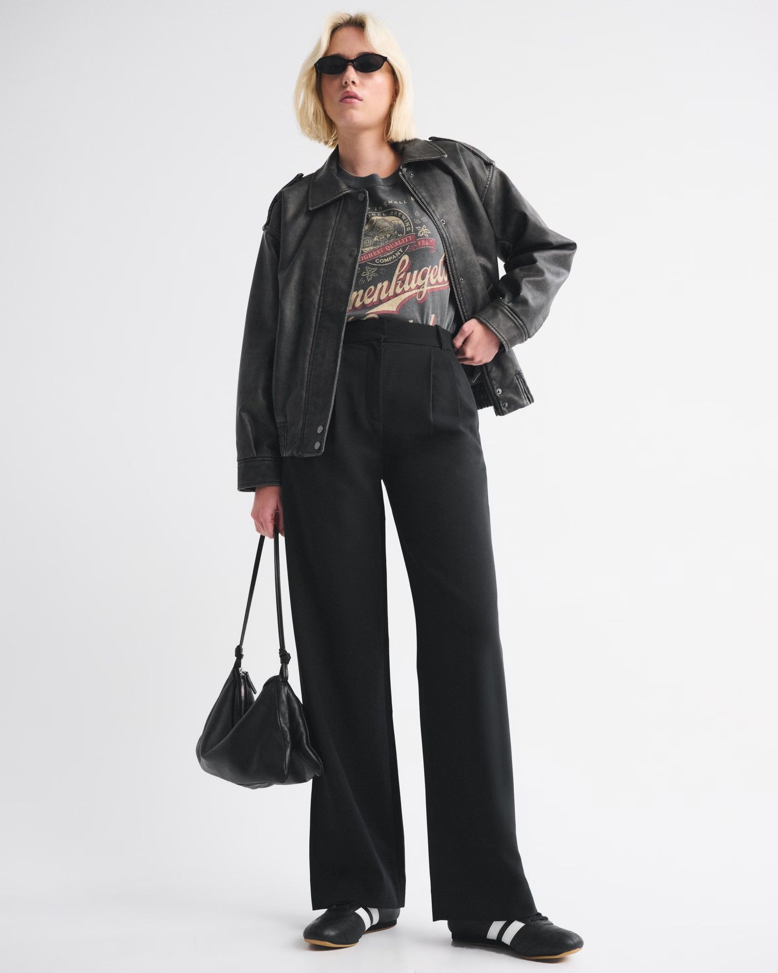 A&f Sloane Tailored Wide Leg Pant