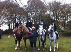 Rosie Fry's family hunting with the Warwickshire