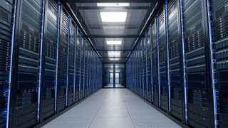 Image of a data center with lots of rack mounted servers