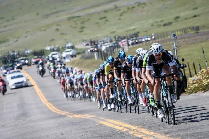 Riders go single file to try to get time back on the br