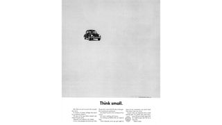 Print ad depicting a Volkswagen Beetle