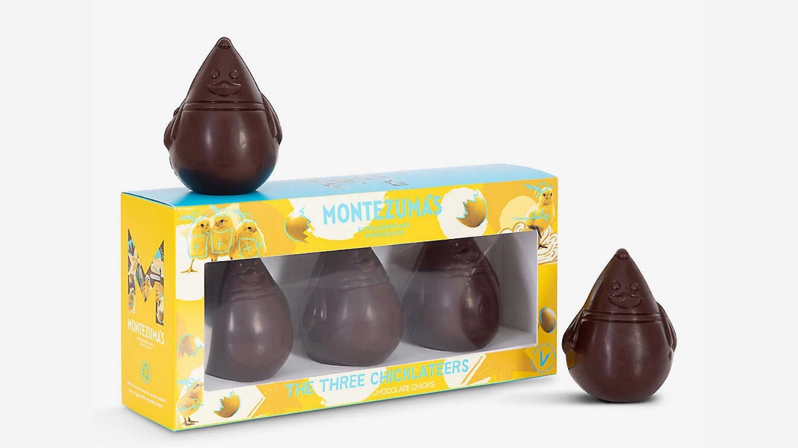 Montezuma’s Three Chicklateers dark chocolate chicks