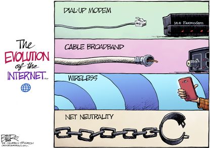 Political cartoon U.S. net neutrality internet