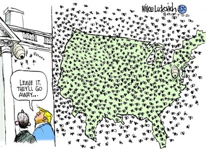Political Cartoon U.S. Trump coronavirus spread