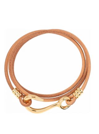 Costume jewellery: Giles & Brother gold-plated and leather bracelet, £10