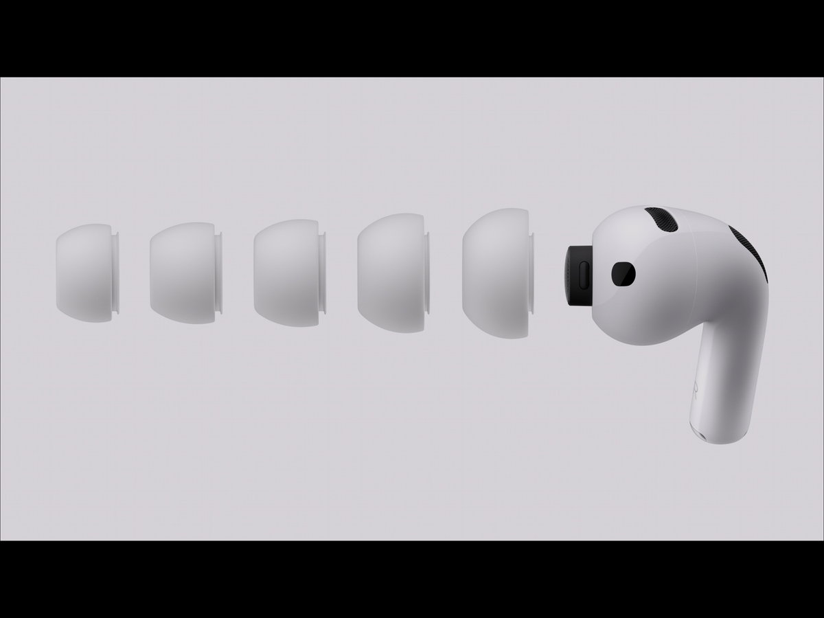 Promotional material for the AirPods Pro 3 from the Apple keynote