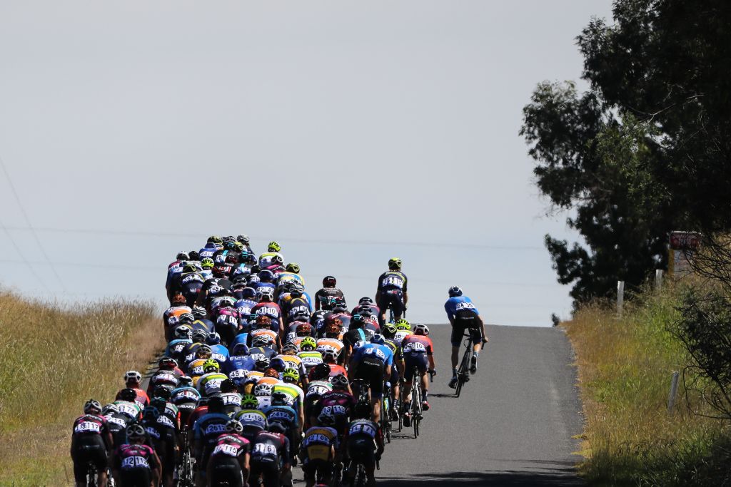 Riders try to attack on an unclassified climb