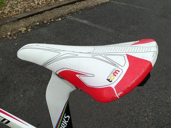 Boonen's custom-finished Selle San Marco saddle.