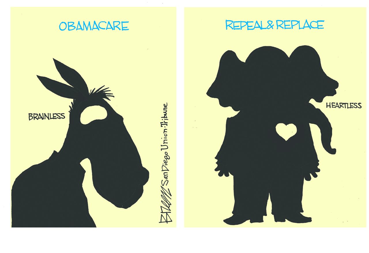 Political Cartoon U.S. Obamacare AHCA Trumpcare GOP Congress