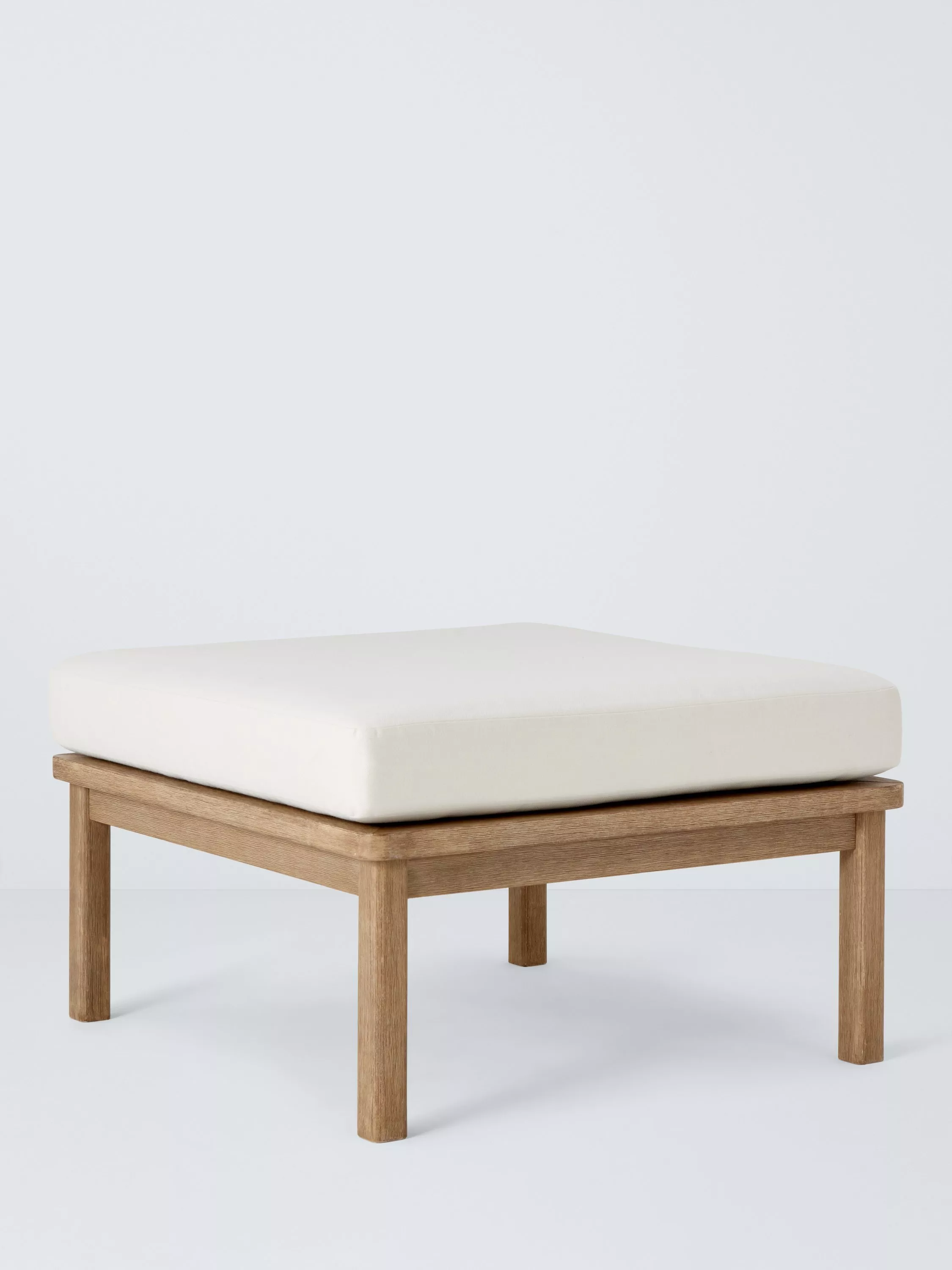 John Lewis Coast Eucalyptus Wood Square Garden Coffee Table & Cushion, Brushed Wood