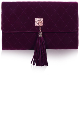 Pret A Portobello Purple Quilted Velvet Clutch Bag, £29