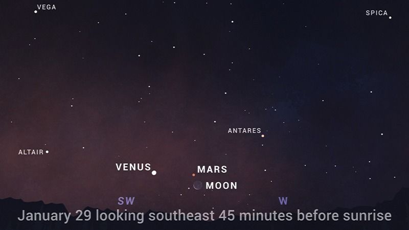 See Mars shine very close to the crescent moon in the pre-dawn sky Saturday. Here's where to look.