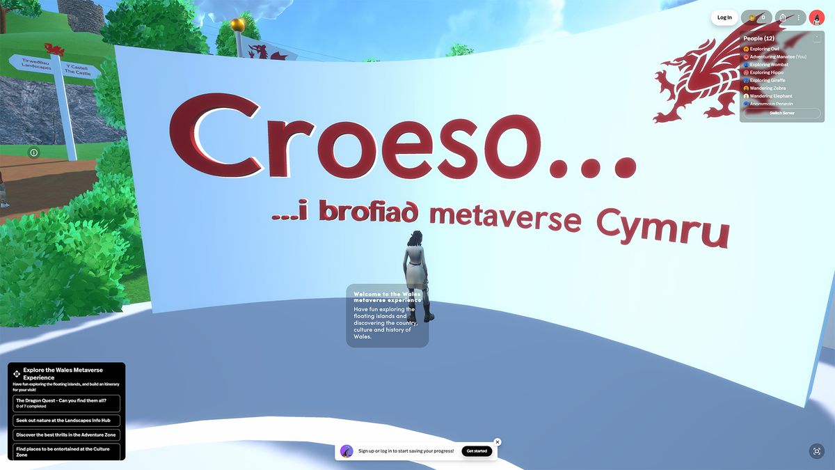 Screenshot from Visit Wales&#039; metaverse project