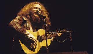 Ian Anderson of Jethro Tull performs on stage at the Wembley Empire Pool in London, on June 22, 1973