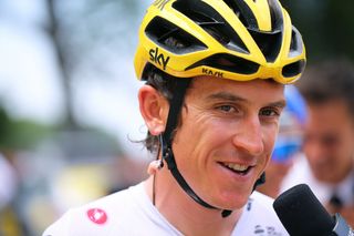 A smiling Geraint Thomas (Team Sky)