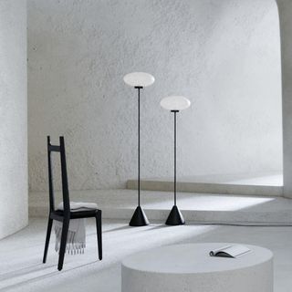 ‘Mūn’ floor lamp, £630, by OEO Studio, for Stellar Works in a white room