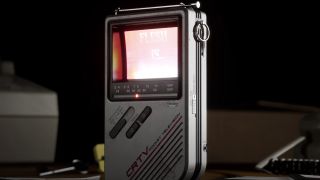 Close-up of TV radio with "Flesh" on the screen in trailer for Silent Hill: Townfall video game