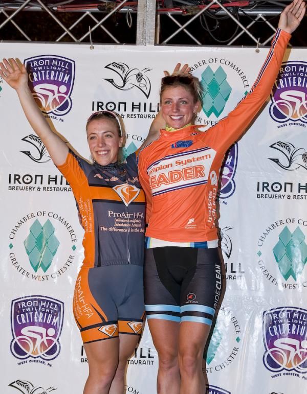 Kacey Manderfield and Erica Allar on the podium.