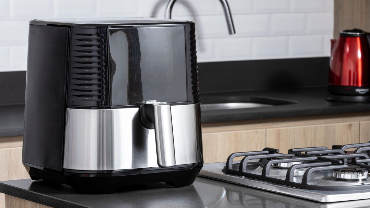 Air fryer on kitchen island