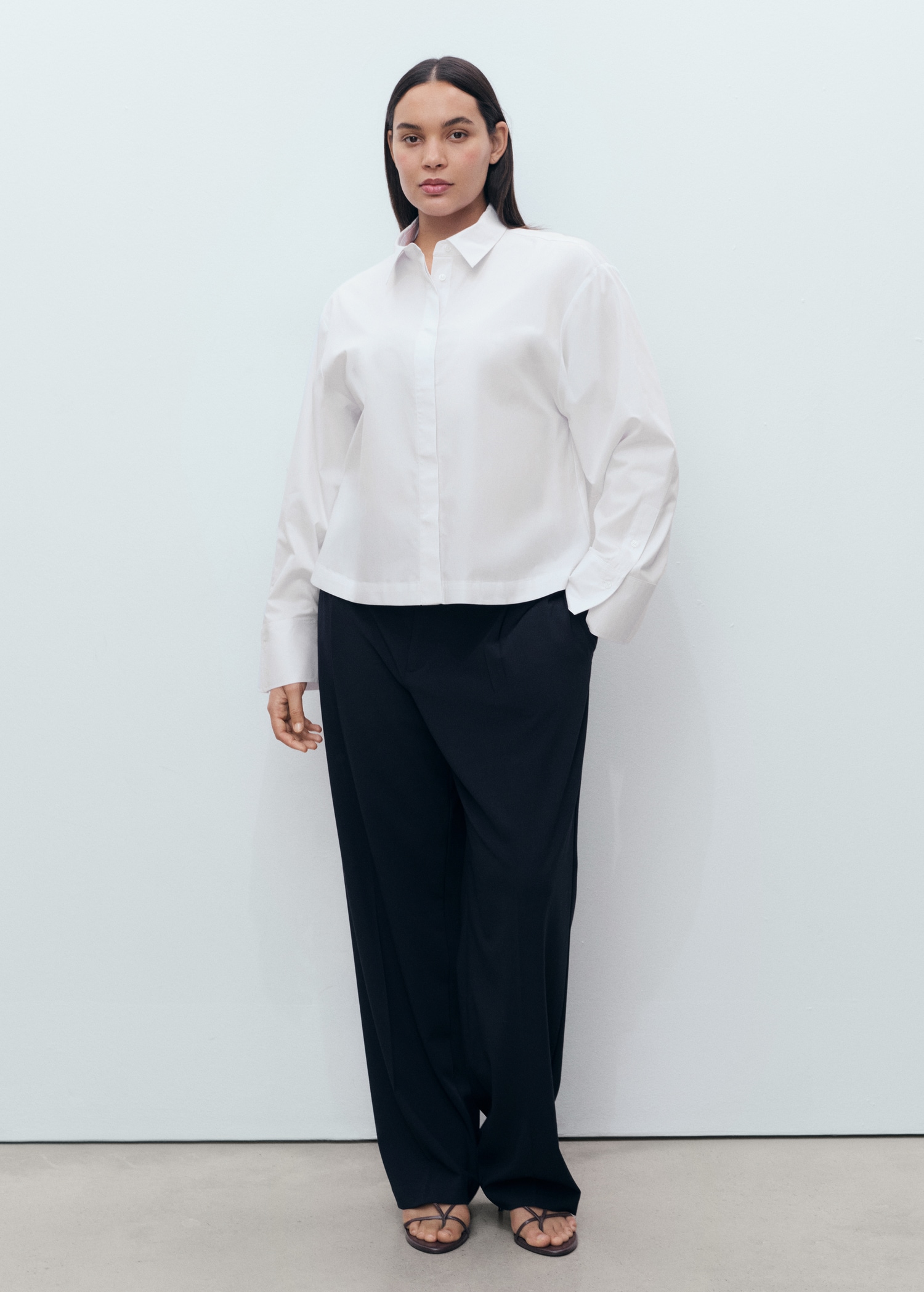 Cropped Poplin Shirt - Women | Mango United Kingdom