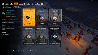 The Division 2 projects menu