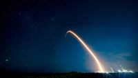 A SpaceX Falcon 9 rocket launches 29 Starlink satellites from Florida on Nov. 10, 2025.