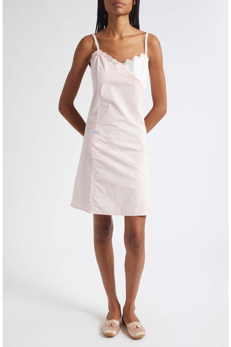 Chamomile Lace Trim Cotton Poplin &amp;amp; Eyelet Slipdress