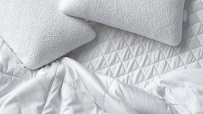 Mattress protector on bed 