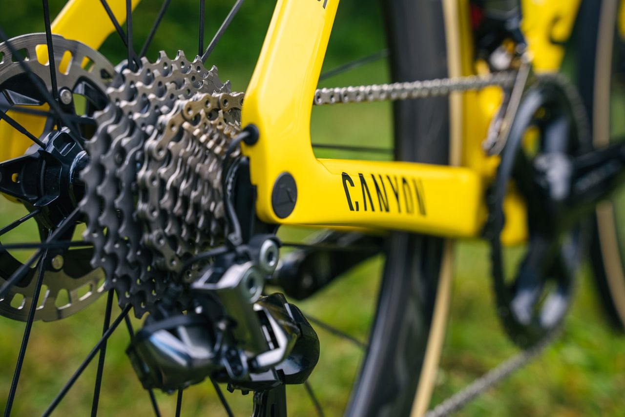 Mathieu van der Poel's yellow Canyon Aeroad