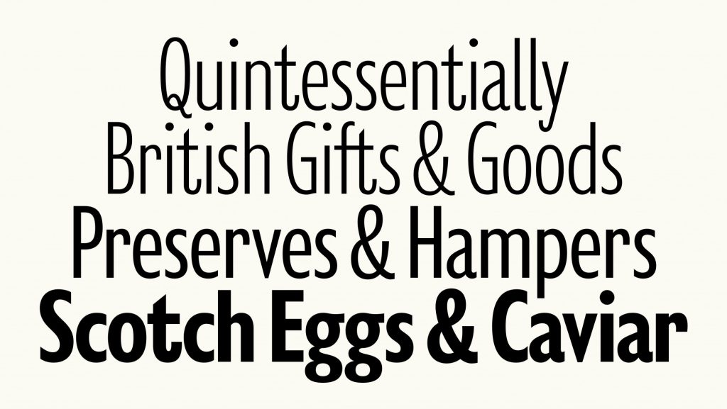 Typography created for Fortnum & Mason