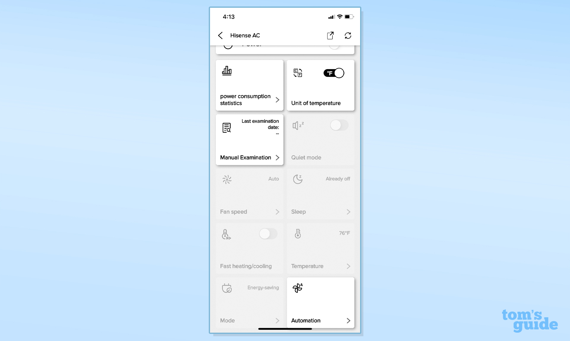 Hisense Smart Window Air Conditioner App Screenshot