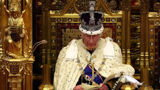 King Charles III pictured in the House of Lords during the 2024 King's Speech.
