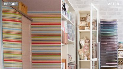 craft room makeover before and after