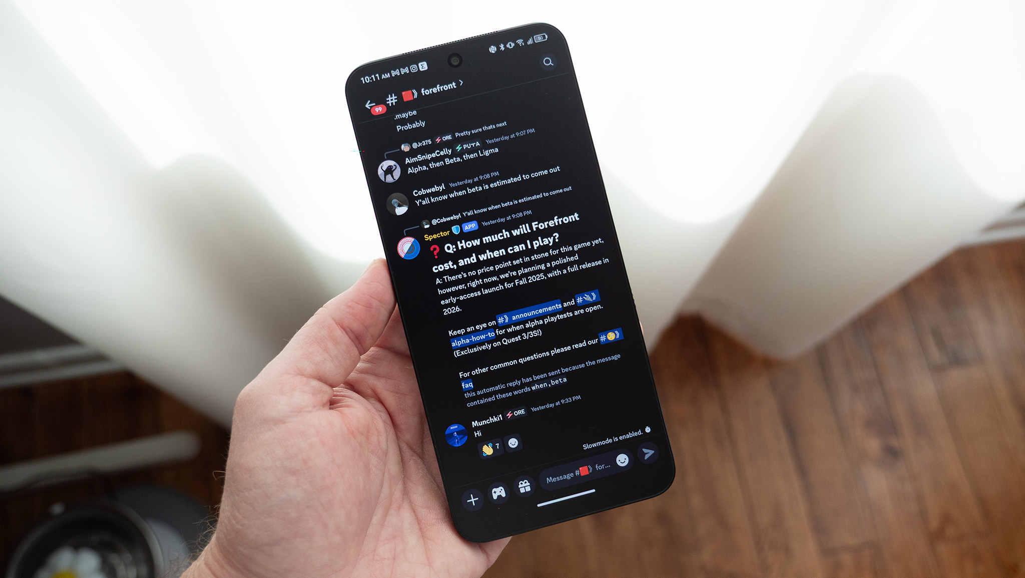 A look at the black levels of the TCL NXTPAPER 60 Ultra using dark mode in Discord