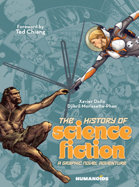 Journey through time and space with this graphic novel history of the science fiction genre, from Jules Verne, Jonathan Swift, and Mary Shelley to William Gibson and Philip K. Dick to Ken Liu and Ted Chiang, and beyond. Trace the progress of SF through modern times and learn why key figures and inventors like Thomas Edison and Elon Musk have looked to science fiction to predict the future.
