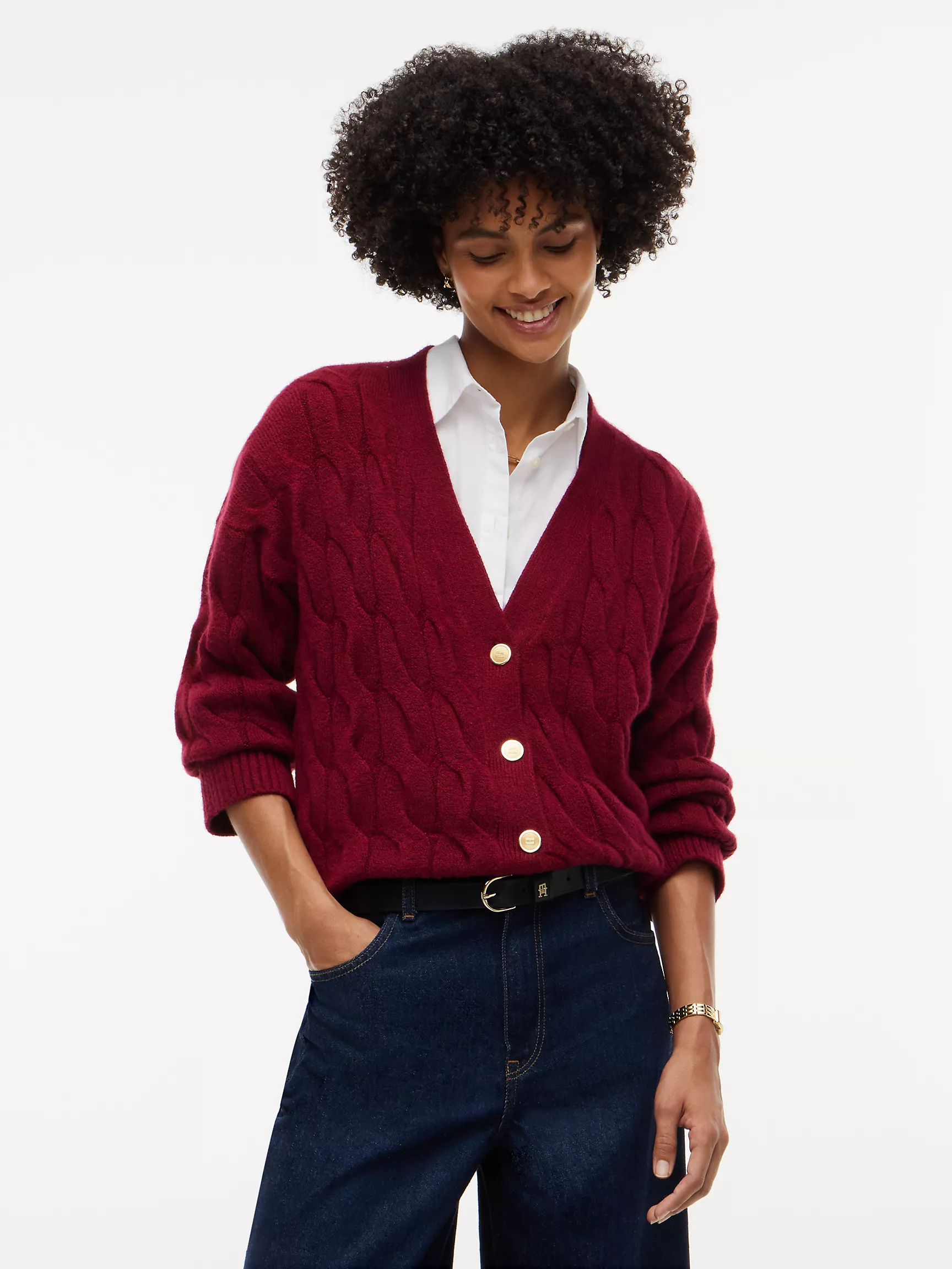 Tommy Hilfiger, Th Soft Touch Cable Knit Cardigan