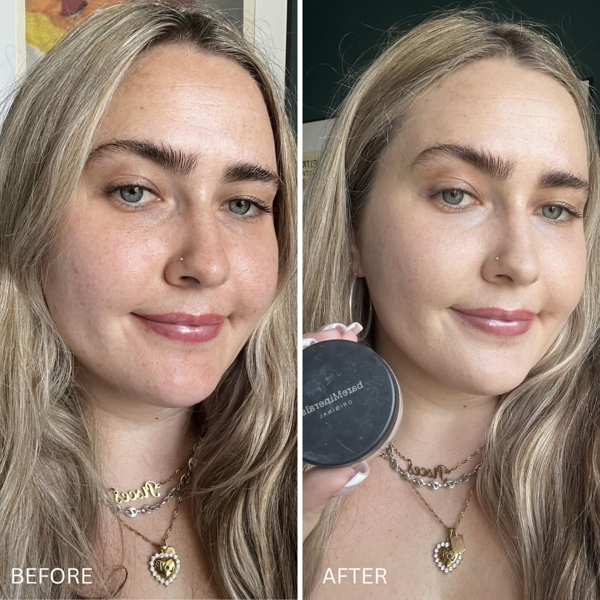 Amelia testing bareminerals powder foundation