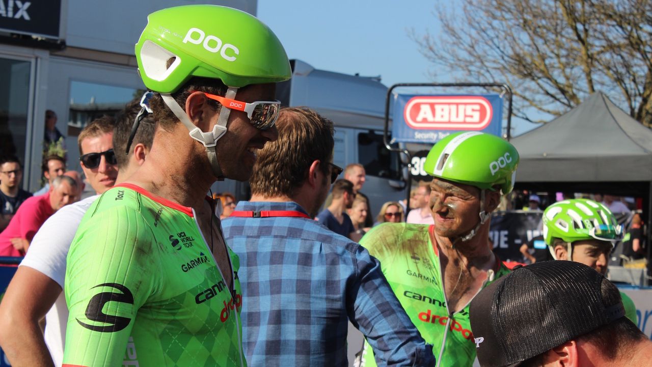 Smiles from Cannondale-Drapac following a podium finish