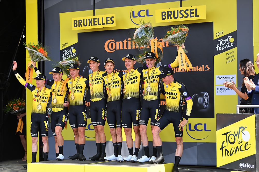 Jumbo-Visma win the time trial at the Tour de France